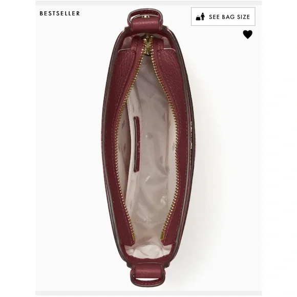 Kate Spade ♠️ Leila K7306 North South, Cranberry color, Leather Crossbody, NWT